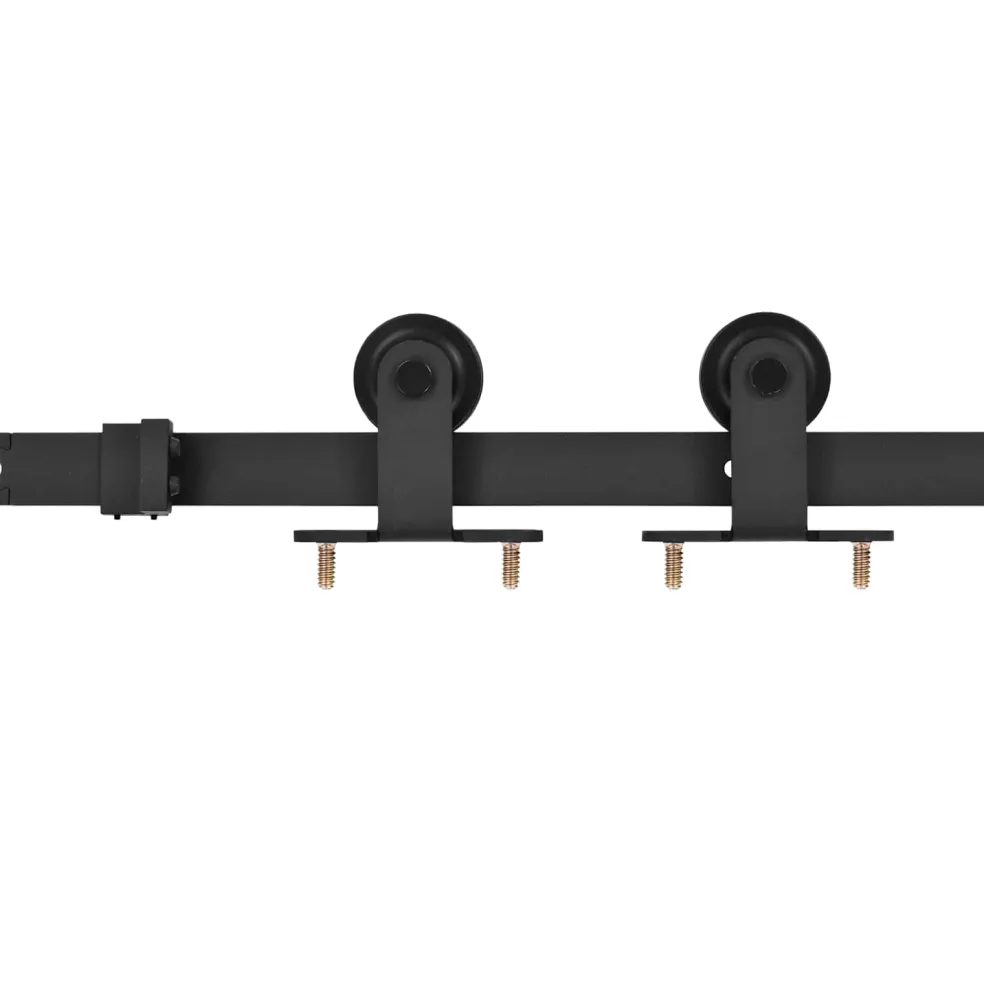 vidaXL Schuifdeur Naturel en Zwart 85 x 210 cm Massief Grenenhout