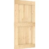 vidaXL Schuifdeur Naturel en Zwart 100 x 210 cm Massief Grenenhout