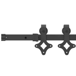 vidaXL Schuifdeur Naturel en Zwart 61 x 198,5 cm Massief grenenhout