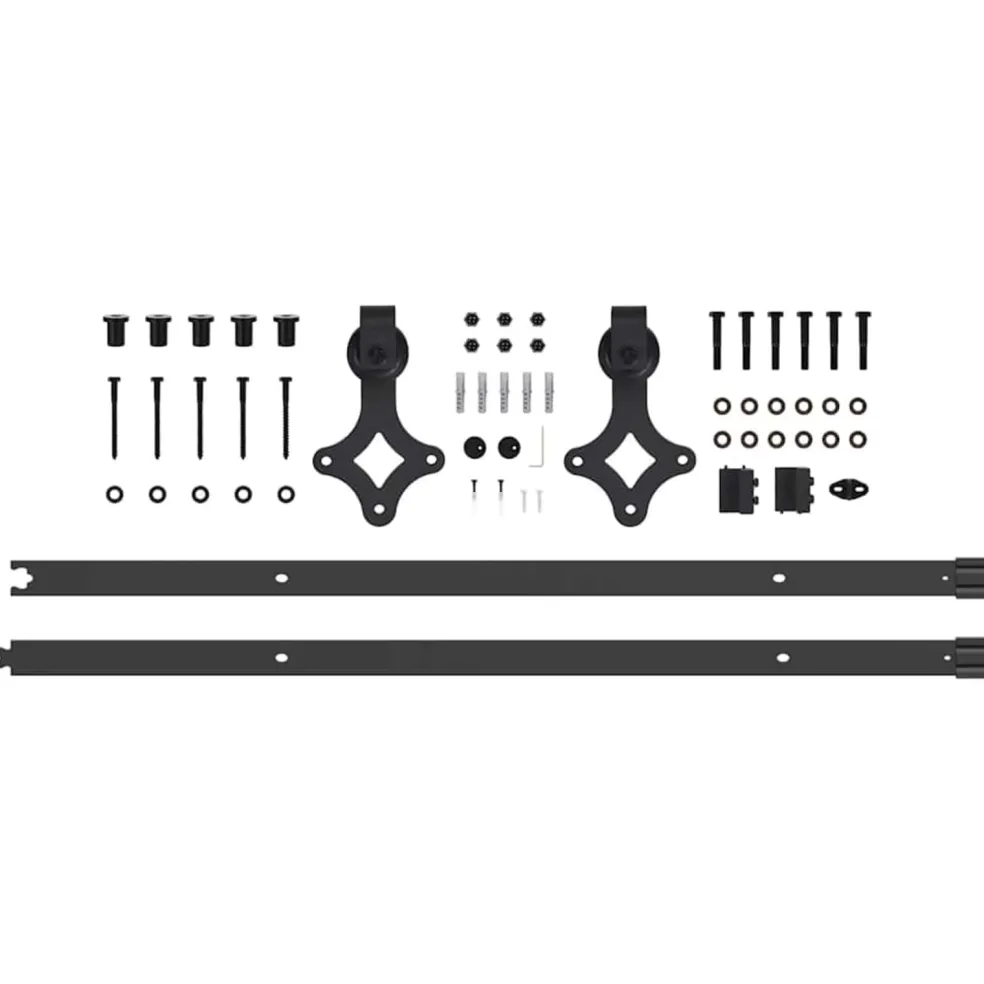 vidaXL Schuifdeur Naturel en Zwart 61 x 198,5 cm Massief grenenhout