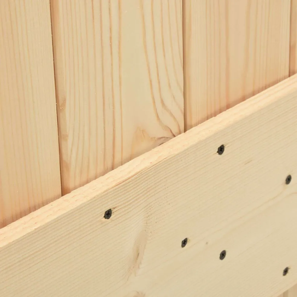 vidaXL Schuifdeur Naturel en Zwart 90 x 210 cm Massief Grenenhout