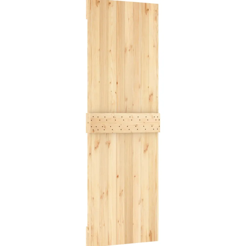 vidaXL Schuifdeur Natuurlijk en Wit 70 x 210 cm Massief Grenenhout