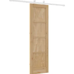 vidaXL Schuifdeur Natuurlijk en Wit 61 x 198,5 cm Massief grenenhout
