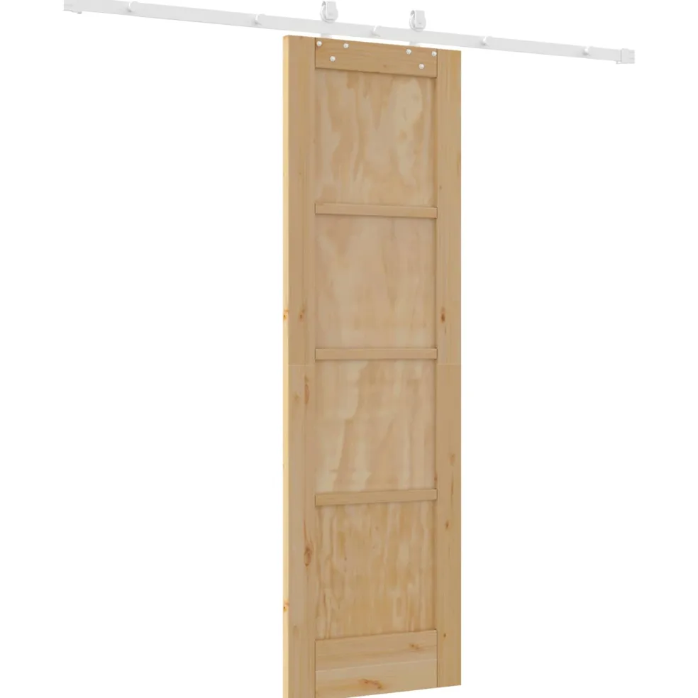 vidaXL Schuifdeur Natuurlijk en Wit 61 x 198,5 cm Massief grenenhout