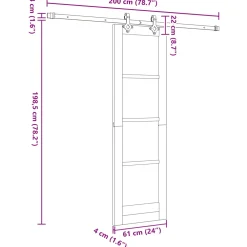 vidaXL Schuifdeur Natuurlijk en Wit 61 x 198,5 cm Massief grenenhout