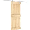 vidaXL Schuifdeur Natuurlijk en Wit 80 x 210 cm Massief Grenenhout
