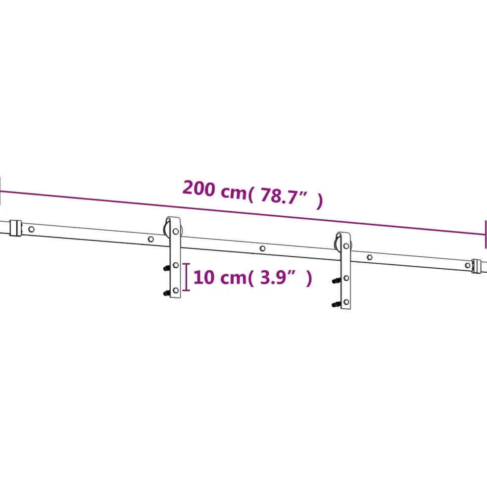 vidaXL Schuifdeur Natuurlijk en Wit 80 x 210 cm Massief Grenenhout