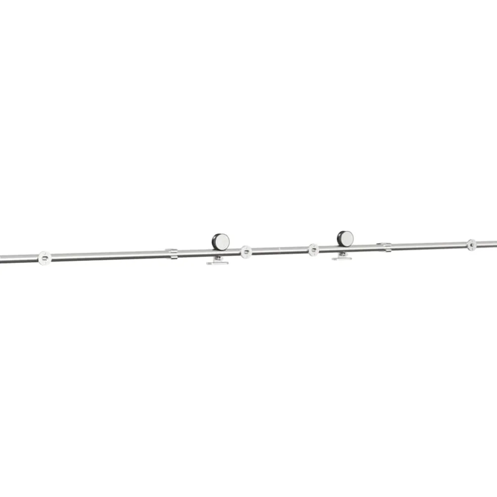 vidaXL Schuifdeur onderdelenset 183 cm roestvrij staal zilverkleurig