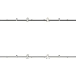 vidaXL Schuifdeur onderdelenset 183 cm roestvrij staal zilverkleurig