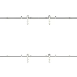 vidaXL Schuifdeur onderdelenset 183 cm roestvrij staal zilverkleurig