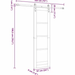 vidaXL Schuifdeur ORKDAL Naturel 61 x 198,5 cm