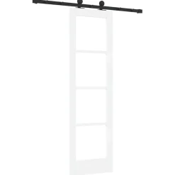 vidaXL Schuifdeur ORKDAL Wit 61 x 198,5 cm Massief grenenhout en glas