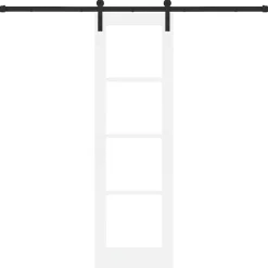 vidaXL Schuifdeur ORKDAL Wit 61 x 198,5 cm Massief grenenhout en glas