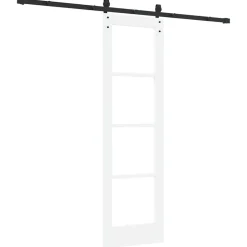 vidaXL Schuifdeur ORKDAL Wit 61 x 198,5 cm Massief grenenhout en glas