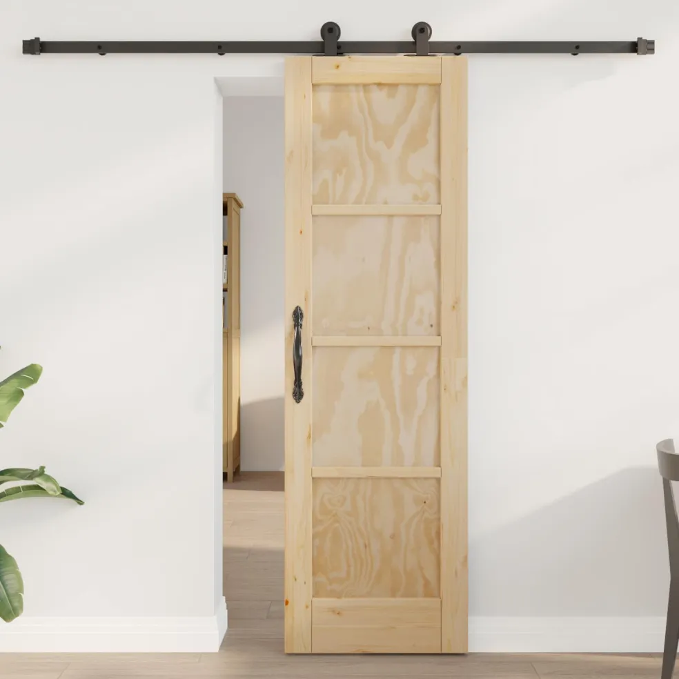 vidaXL Schuifdeur ORKDAL 61 x 198,5 cm Massief grenenhout Naturel