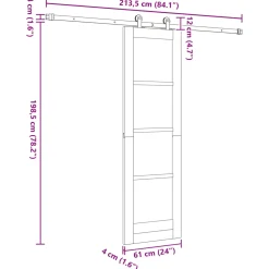 vidaXL Schuifdeur ORKDAL 61 x 198,5 cm Massief grenenhout Naturel