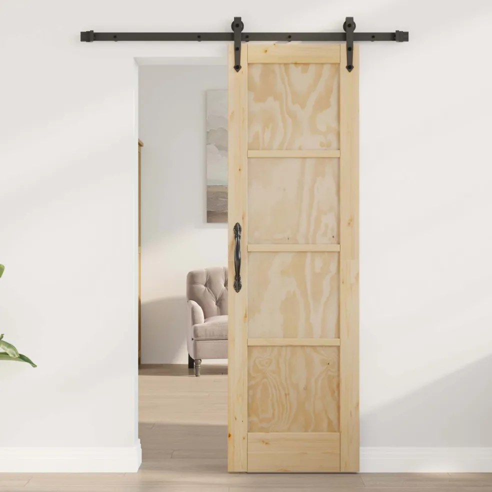 vidaXL Schuifdeur ORKDAL 61 x 198,5 cm Massief grenenhout Naturel