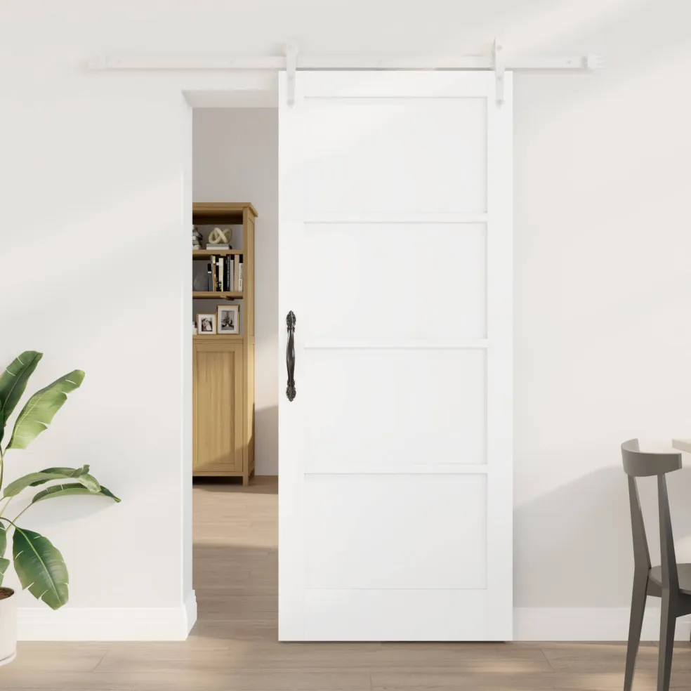 vidaXL Schuifdeur ORKDAL 83 x 202 cm Massief grenenhout Wit