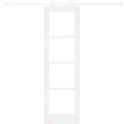 vidaXL Schuifdeur ORKDAL 61 x 198,5 cm Massief grenenhout en glas Wit