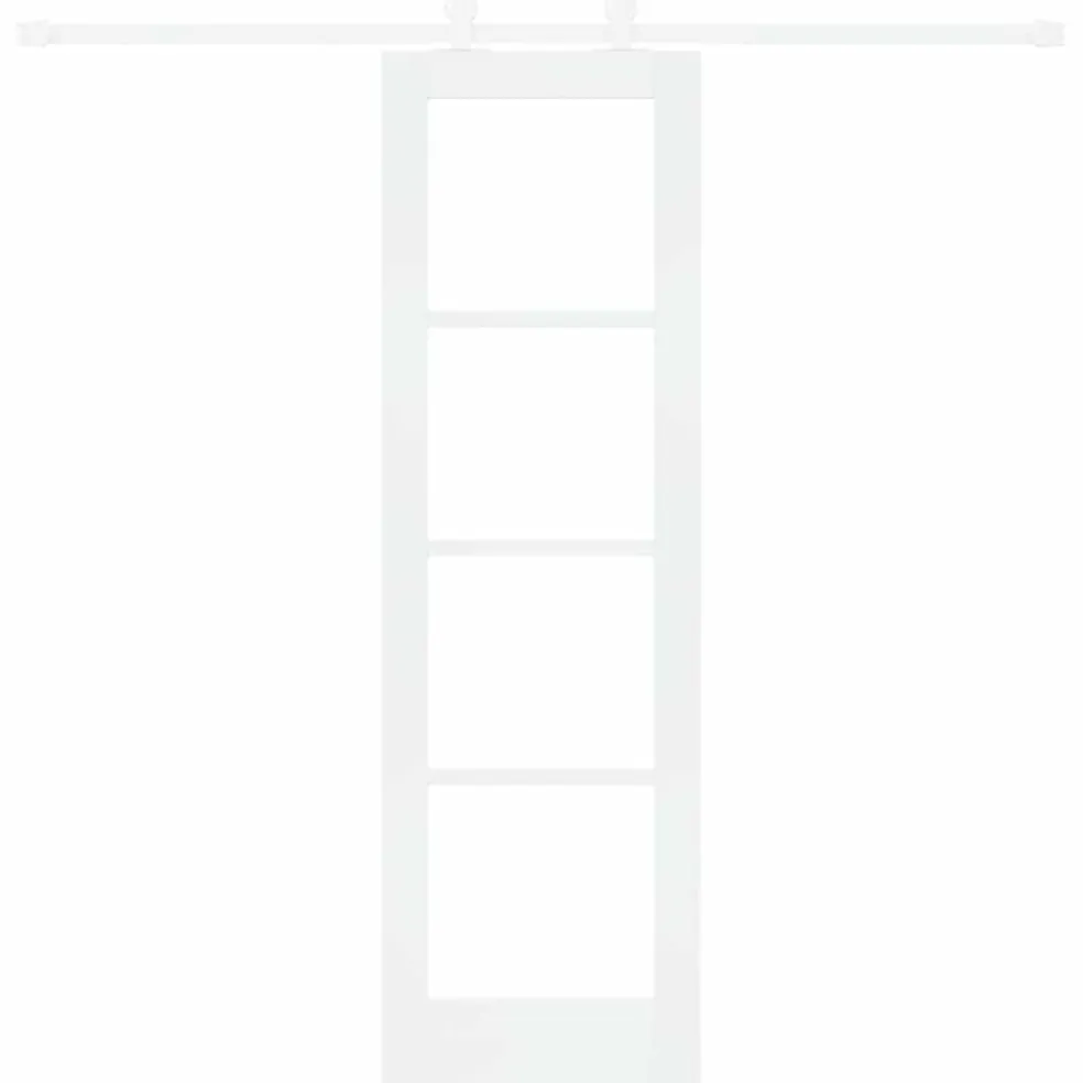 vidaXL Schuifdeur ORKDAL 61 x 198,5 cm Massief grenenhout en glas Wit