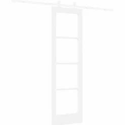 vidaXL Schuifdeur ORKDAL 61 x 198,5 cm Massief grenenhout en glas Wit