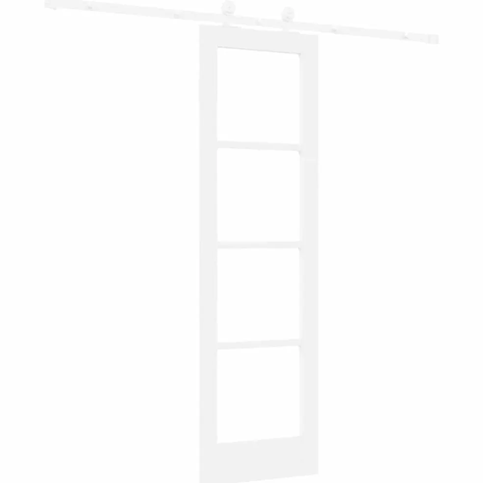 vidaXL Schuifdeur ORKDAL 61 x 198,5 cm Massief grenenhout en glas Wit