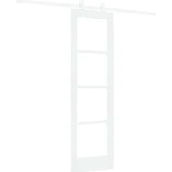 vidaXL Schuifdeur ORKDAL 61 x 198,5 cm Massief grenenhout en glas Wit