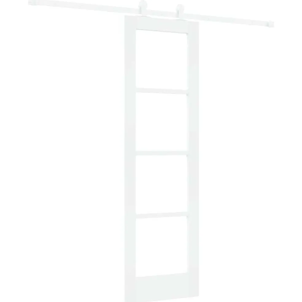 vidaXL Schuifdeur ORKDAL 61 x 198,5 cm Massief grenenhout en glas Wit