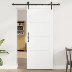 vidaXL Schuifdeur ORKDAL 83 x 202 cm Massief grenenhout Wit
