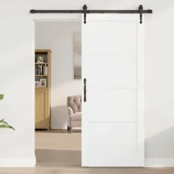 vidaXL Schuifdeur ORKDAL 83 x 202 cm Massief grenenhout Wit