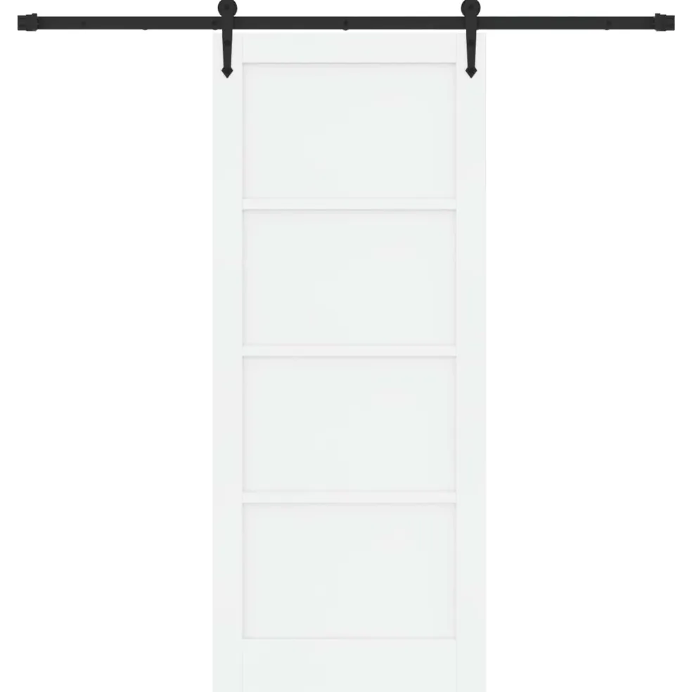 vidaXL Schuifdeur ORKDAL 83 x 202 cm Massief grenenhout Wit en zwart
