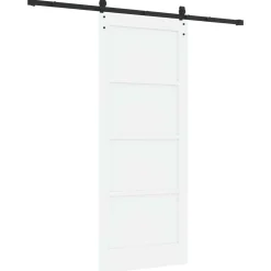 vidaXL Schuifdeur ORKDAL 83 x 202 cm Massief grenenhout Wit en zwart