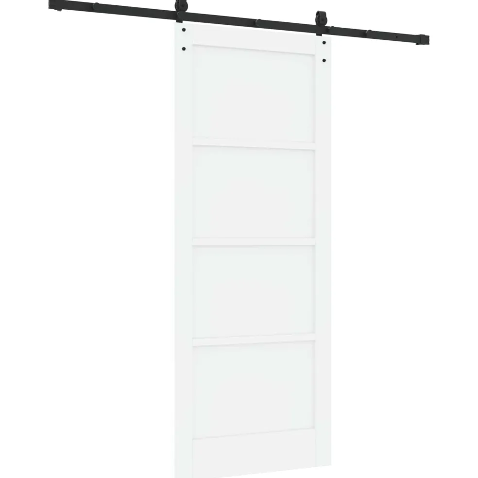 vidaXL Schuifdeur ORKDAL 83 x 202 cm Massief grenenhout Wit en zwart