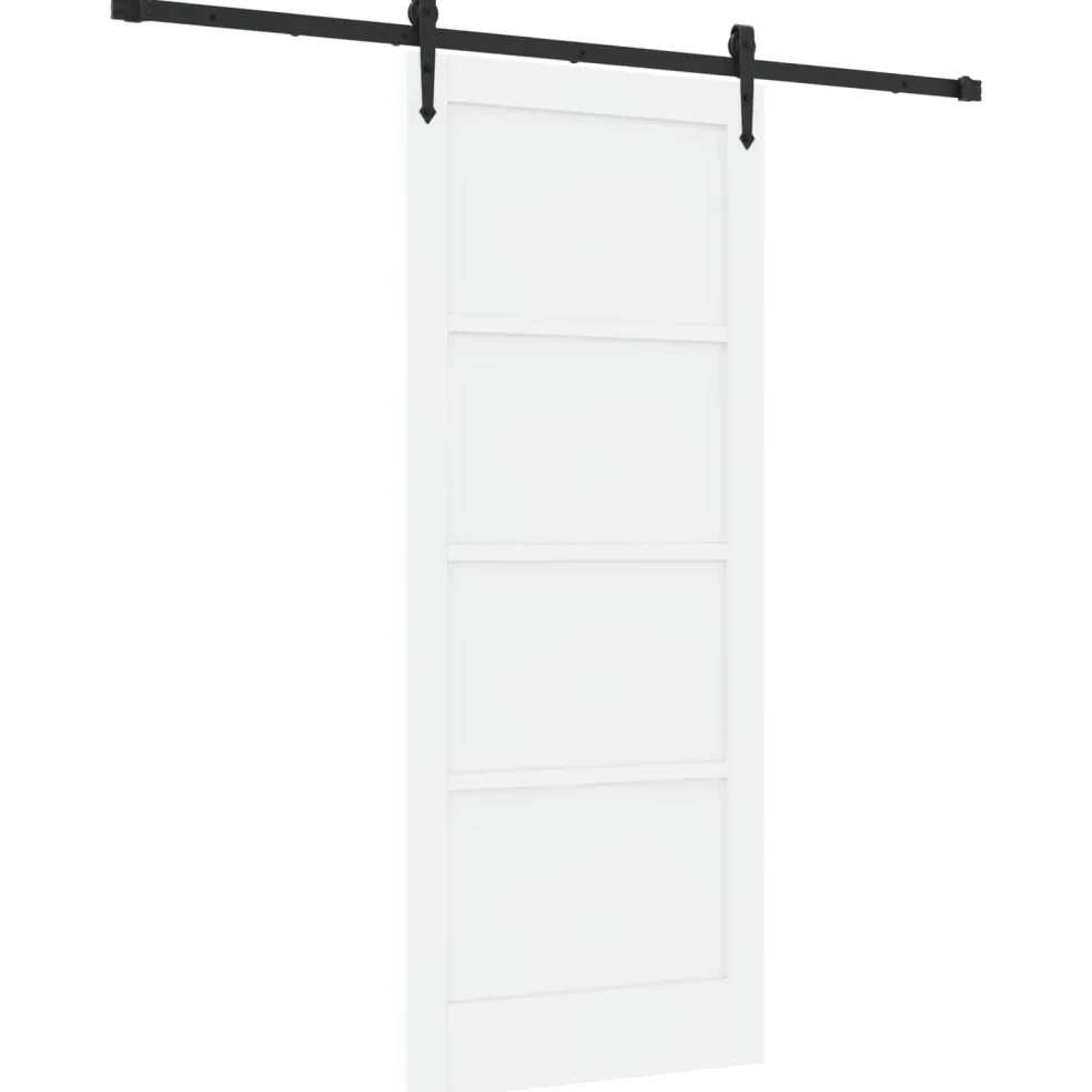 vidaXL Schuifdeur ORKDAL 83 x 202 cm Massief grenenhout Wit en zwart