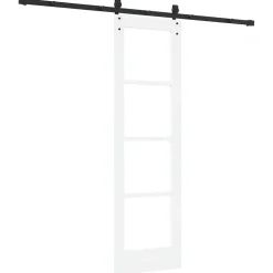 vidaXL Schuifdeur ORKDAL 61 x 198,5 cm Massief grenenhout en glas Wit