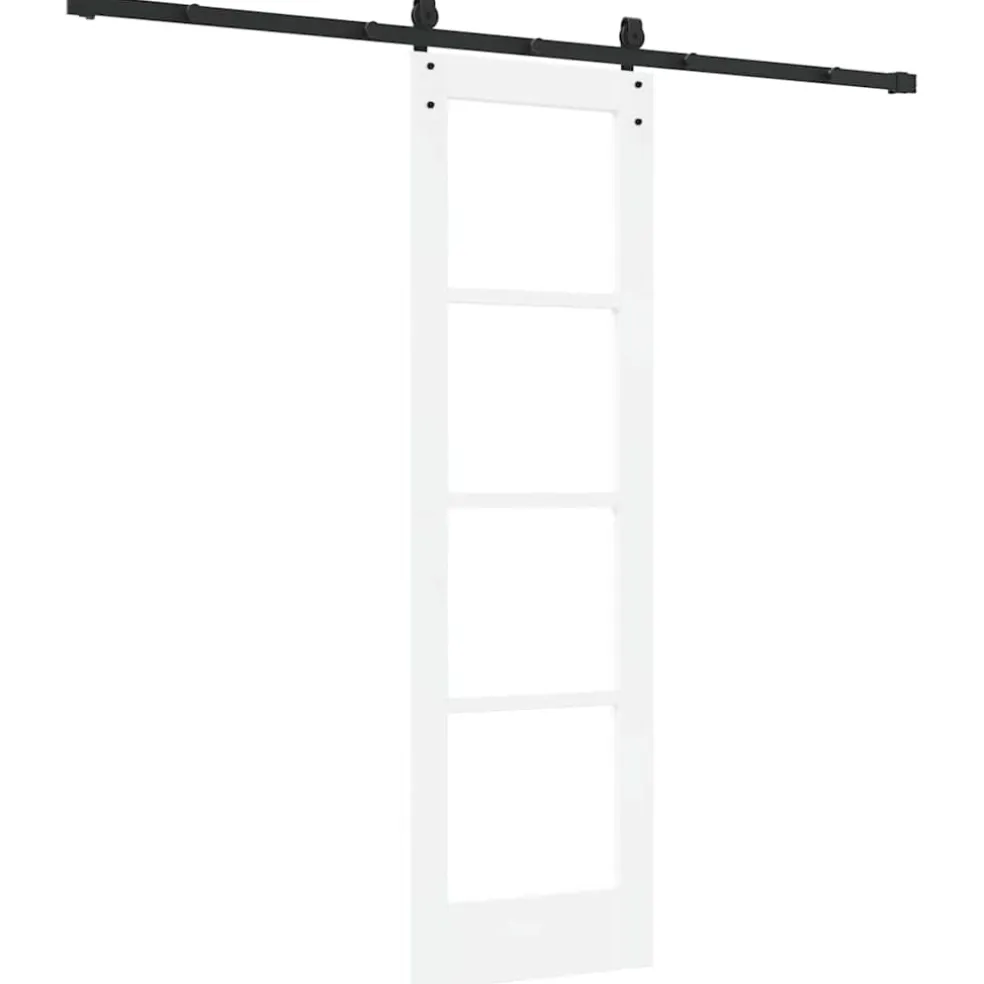 vidaXL Schuifdeur ORKDAL 61 x 198,5 cm Massief grenenhout en glas Wit
