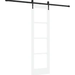 vidaXL Schuifdeur ORKDAL 61 x 198,5 cm Massief grenenhout en glas Wit