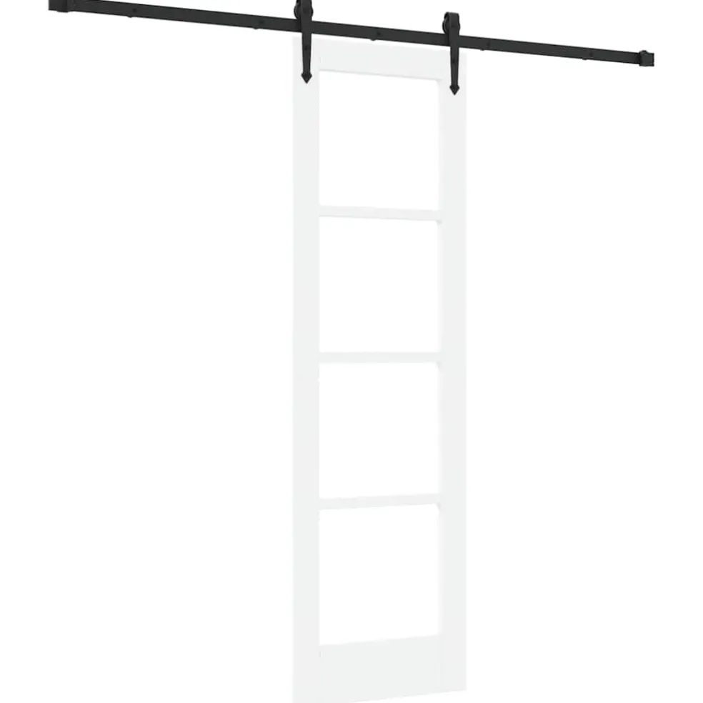 vidaXL Schuifdeur ORKDAL 61 x 198,5 cm Massief grenenhout en glas Wit