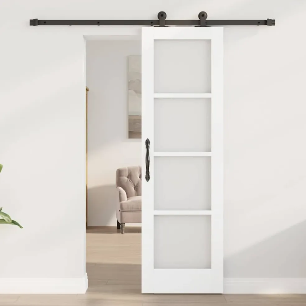 vidaXL Schuifdeur ORKDAL 61 x 198,5 cm Massief grenenhout en glas