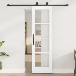 vidaXL Schuifdeur ORKDAL 61 x 198,5 cm Massief grenenhout en glas
