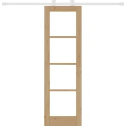 vidaXL Schuifdeur ORKDAL 61 x 198,5 cm Massief grenenhout en glas