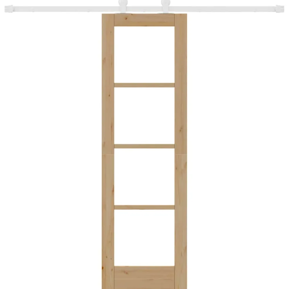 vidaXL Schuifdeur ORKDAL 61 x 198,5 cm Massief grenenhout en glas