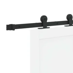 vidaXL Schuifdeur Wit en zwart 83 x 202 cm Massief grenenhout