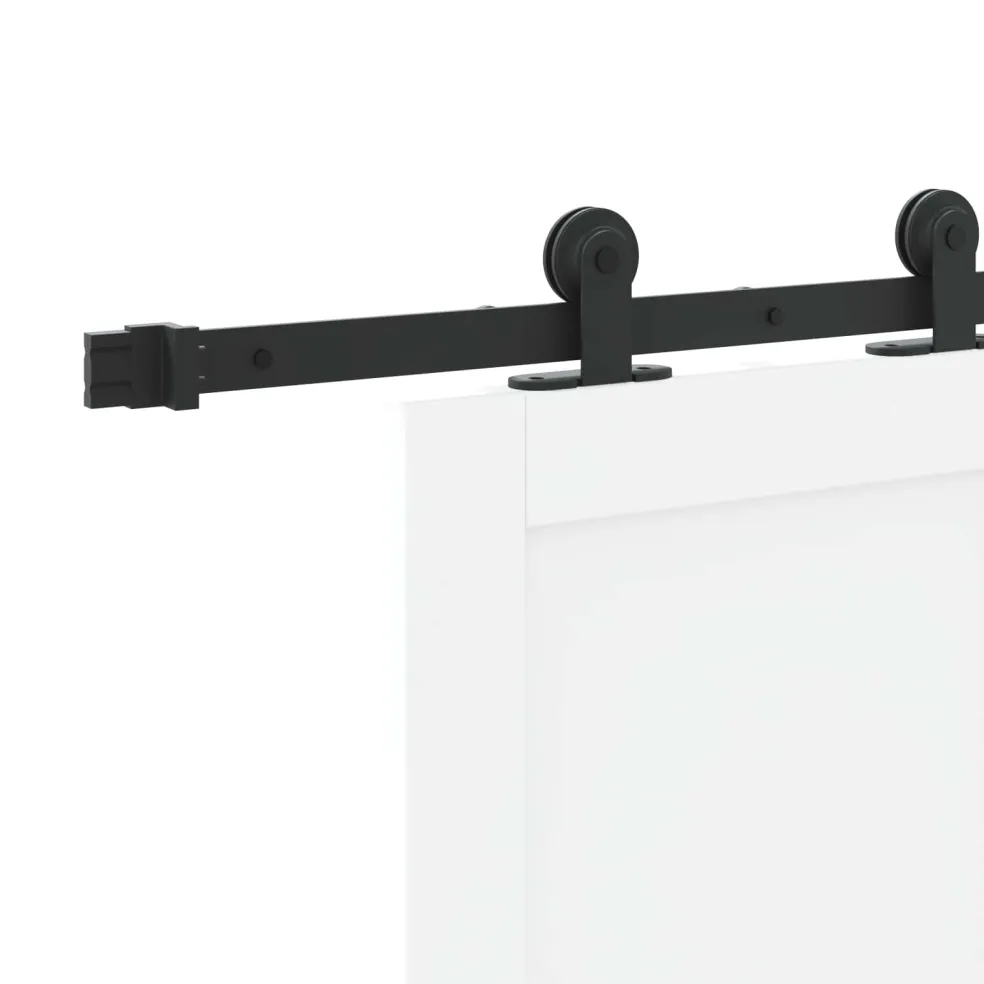 vidaXL Schuifdeur Wit en zwart 83 x 202 cm Massief grenenhout