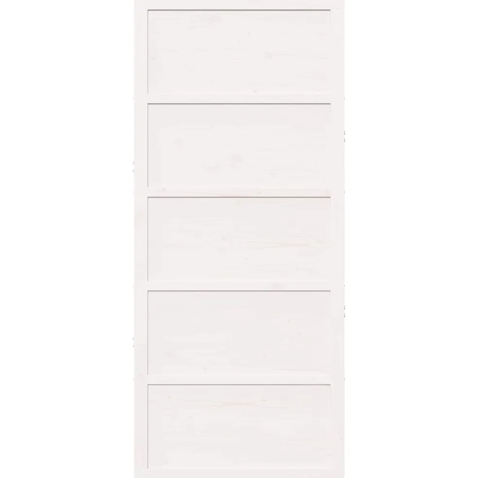 vidaXL Schuifdeur Wit 80 x 2,5 x 208 cm Massief grenenhout