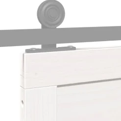 vidaXL Schuifdeur Wit 80 x 2,5 x 208 cm Massief grenenhout
