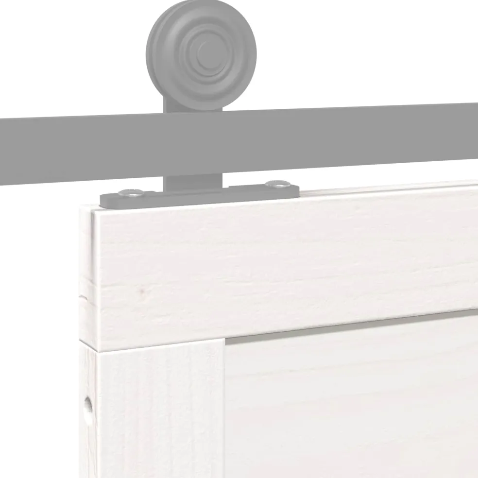 vidaXL Schuifdeur Wit 80 x 2,5 x 208 cm Massief grenenhout
