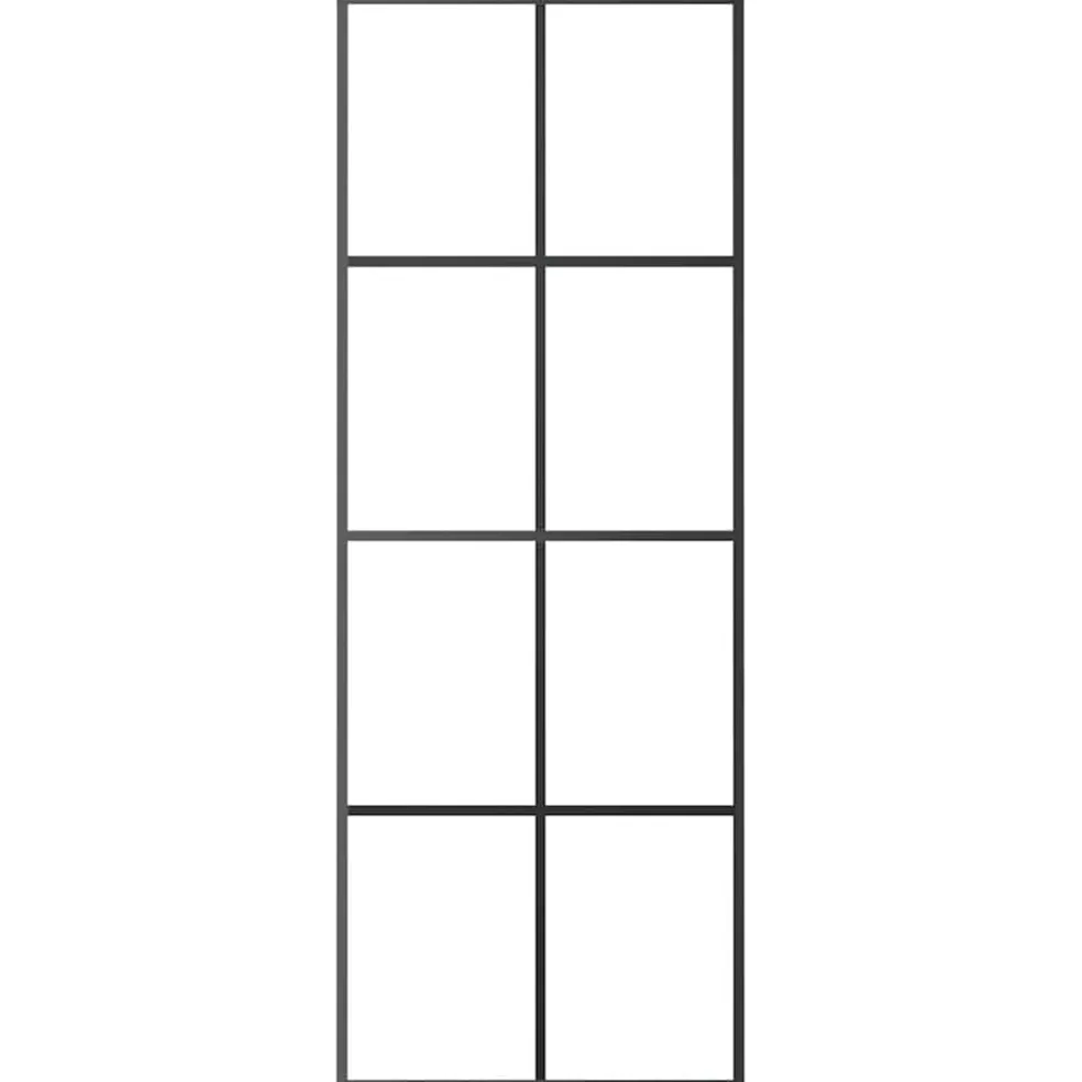 vidaXL Schuifdeur 76x205 cm aluminium en ESG-glas zwart