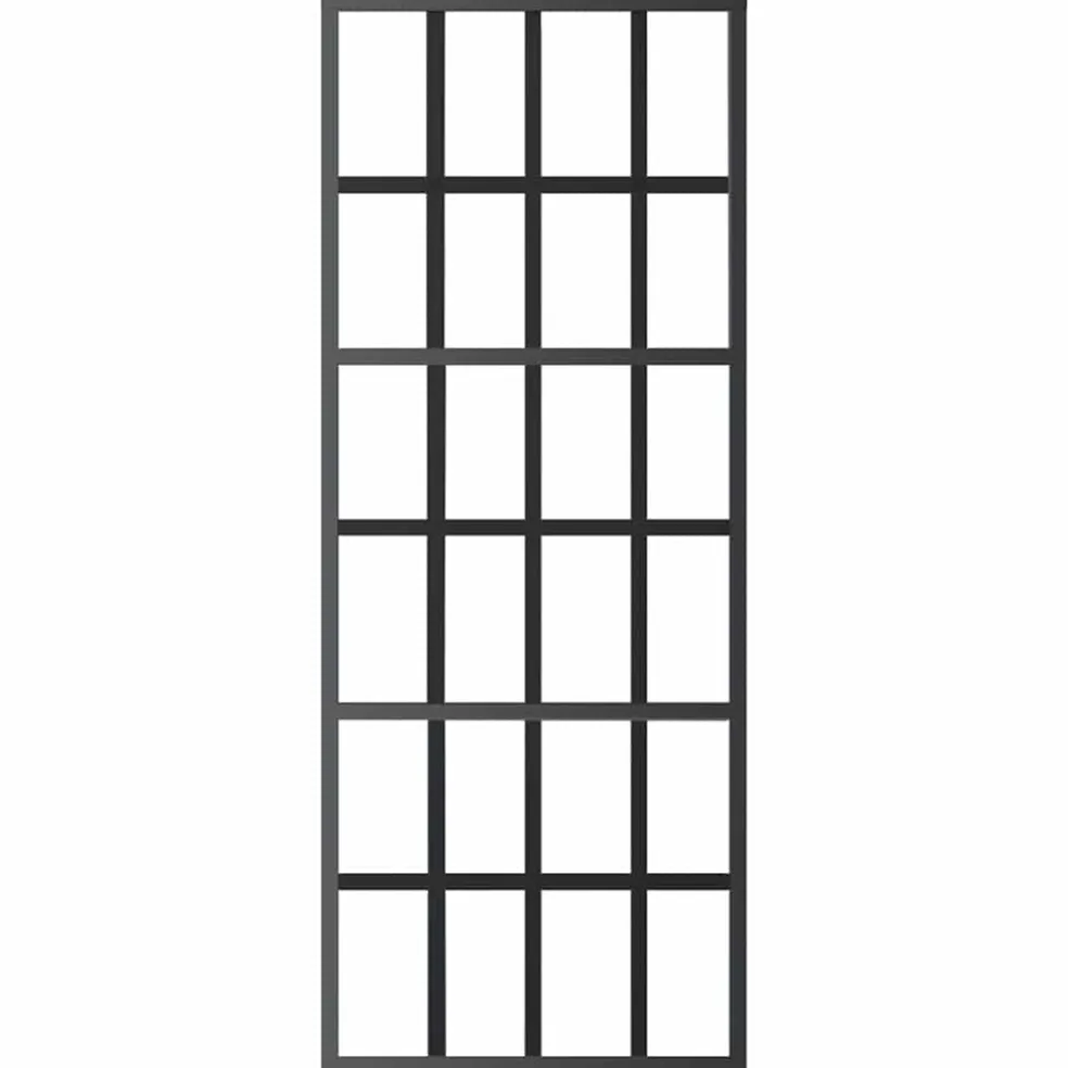 vidaXL Schuifdeur 76x205 cm ESG-glas en aluminium zwart