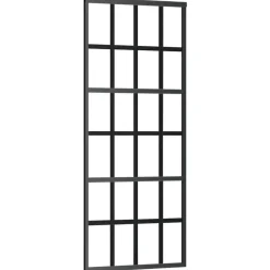 vidaXL Schuifdeur 76x205 cm ESG-glas en aluminium zwart